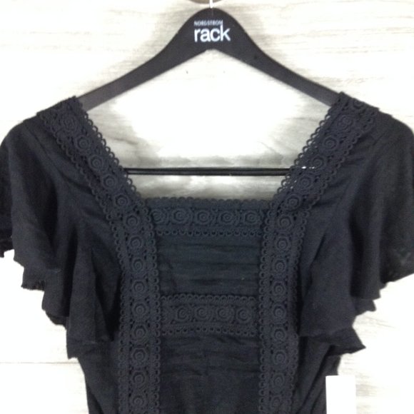 BP Black Square Neck Crochet Blouse - Picture 2 of 5